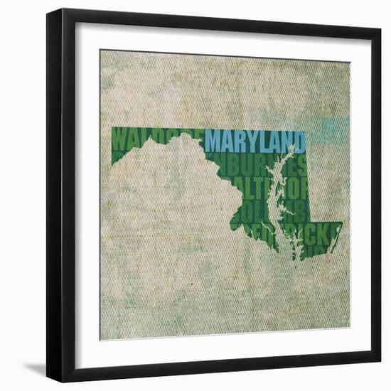 Maryland State Words-David Bowman-Framed Giclee Print