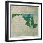 Maryland State Words-David Bowman-Framed Giclee Print