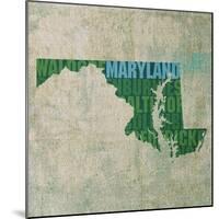 Maryland State Words-David Bowman-Mounted Giclee Print