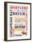 Maryland - Typography-Lantern Press-Framed Art Print