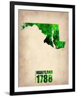 Maryland Watercolor Map-NaxArt-Framed Art Print