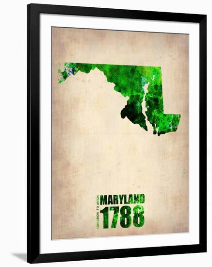 Maryland Watercolor Map-NaxArt-Framed Art Print