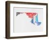 Maryland Watercolor Word Cloud-NaxArt-Framed Art Print