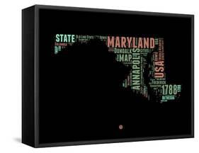 Maryland Word Cloud 1-NaxArt-Framed Stretched Canvas