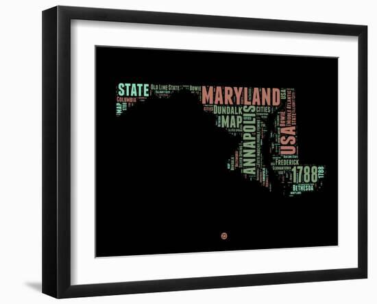 Maryland Word Cloud 1-NaxArt-Framed Art Print