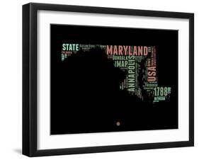 Maryland Word Cloud 1-NaxArt-Framed Art Print