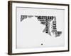 Maryland Word Cloud 2-NaxArt-Framed Art Print