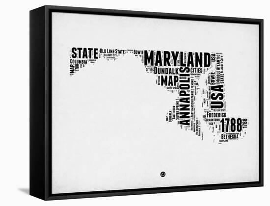 Maryland Word Cloud 2-NaxArt-Framed Stretched Canvas