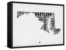 Maryland Word Cloud 2-NaxArt-Framed Stretched Canvas