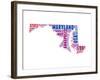 Maryland Word Cloud Map-NaxArt-Framed Art Print