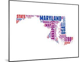 Maryland Word Cloud Map-NaxArt-Mounted Art Print