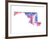 Maryland Word Cloud Map-NaxArt-Framed Art Print