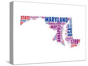 Maryland Word Cloud Map-NaxArt-Stretched Canvas