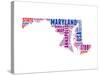 Maryland Word Cloud Map-NaxArt-Stretched Canvas