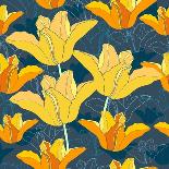 Floral Seamless Pattern with Yellow Tulips-marymyyr-Art Print