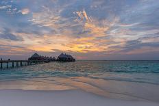 Gorgeous Sunset over the Ocean. Panorama of Tropical Island. Maldives-Maryna Patzen-Laminated Photographic Print