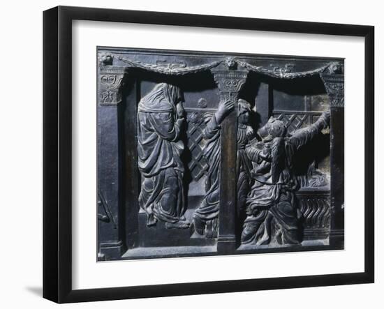 Marys at the Sepulchre, Detail from the Right Pulpit, Basilica of St Lawrence, Florence-null-Framed Giclee Print