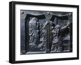 Marys at the Sepulchre, Detail from the Right Pulpit, Basilica of St Lawrence, Florence-null-Framed Giclee Print