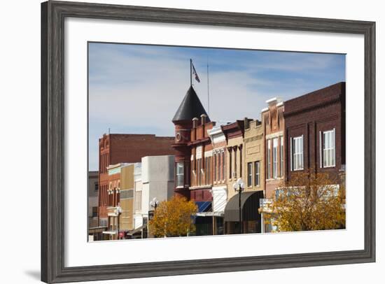 Marysville Downtown City View, Kansas, USA-Walter Bibikow-Framed Photographic Print