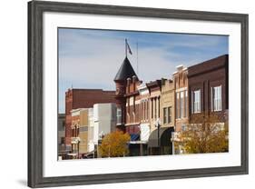 Marysville Downtown City View, Kansas, USA-Walter Bibikow-Framed Photographic Print