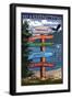 Marysville, Washington - Destination Signpost-Lantern Press-Framed Art Print