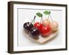 Marzipan Cherries in Heart-Shaped Mother-Of-Pearl Dish-Eising Studio - Food Photo and Video-Framed Photographic Print