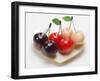 Marzipan Cherries in Heart-Shaped Mother-Of-Pearl Dish-Eising Studio - Food Photo and Video-Framed Photographic Print