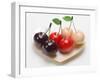 Marzipan Cherries in Heart-Shaped Mother-Of-Pearl Dish-Eising Studio - Food Photo and Video-Framed Photographic Print