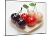 Marzipan Cherries in Heart-Shaped Mother-Of-Pearl Dish-Eising Studio - Food Photo and Video-Mounted Photographic Print