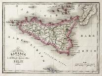 Sicily Old Map, May Be Approximately Dated To The Xviii Sec-marzolino-Art Print