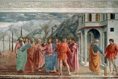 The Tribute Money, 1425-Masaccio Tommaso-Framed Stretched Canvas