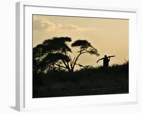Masai Man, Amboseli Wildlife Reserve, Kenya-Vadim Ghirda-Framed Photographic Print