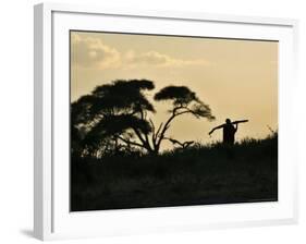 Masai Man, Amboseli Wildlife Reserve, Kenya-Vadim Ghirda-Framed Photographic Print
