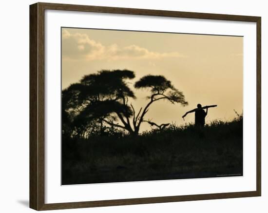 Masai Man, Amboseli Wildlife Reserve, Kenya-Vadim Ghirda-Framed Photographic Print