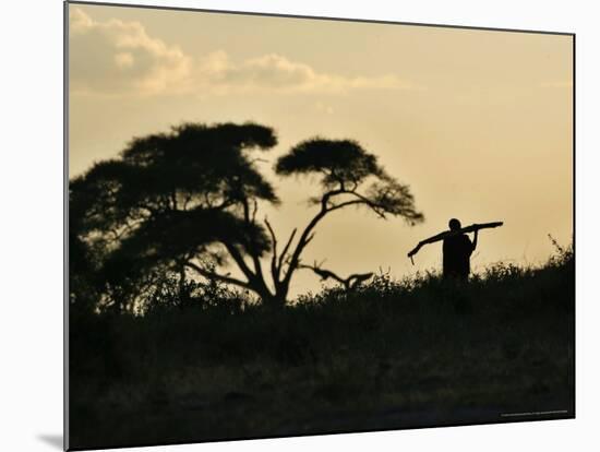 Masai Man, Amboseli Wildlife Reserve, Kenya-Vadim Ghirda-Mounted Photographic Print