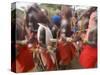 Masai Tribe, Masai Mara National Park, Kenya-Peter Adams-Stretched Canvas