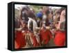 Masai Tribe, Masai Mara National Park, Kenya-Peter Adams-Framed Stretched Canvas