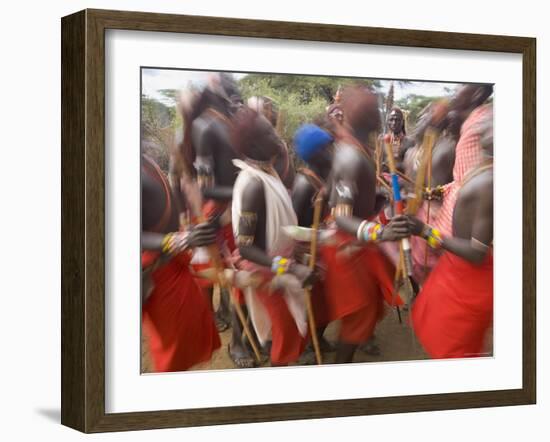 Masai Tribe, Masai Mara National Park, Kenya-Peter Adams-Framed Photographic Print