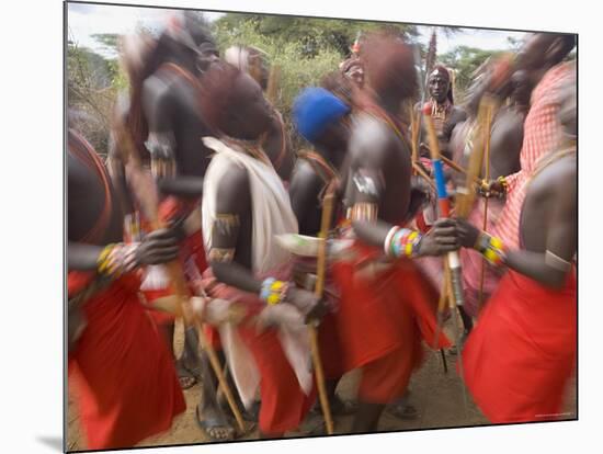 Masai Tribe, Masai Mara National Park, Kenya-Peter Adams-Mounted Photographic Print