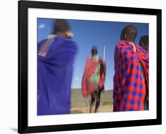 Masai Tribe, Masai Mara National Park, Kenya-Peter Adams-Framed Photographic Print