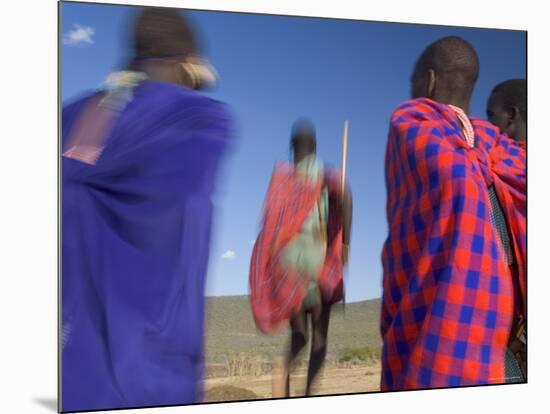 Masai Tribe, Masai Mara National Park, Kenya-Peter Adams-Mounted Photographic Print