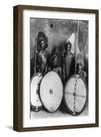 Masai Warriors in War Dress in Kenya Photograph - Kenya-Lantern Press-Framed Art Print