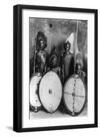 Masai Warriors in War Dress in Kenya Photograph - Kenya-Lantern Press-Framed Art Print