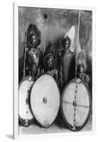 Masai Warriors in War Dress in Kenya Photograph - Kenya-Lantern Press-Framed Art Print