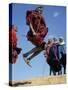 Masai Warriors Perform Jumping Dance, Masai Mara National Park, Kenya, East Africa, Africa-D H Webster-Stretched Canvas