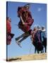 Masai Warriors Perform Jumping Dance, Masai Mara National Park, Kenya, East Africa, Africa-D H Webster-Stretched Canvas