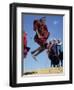 Masai Warriors Perform Jumping Dance, Masai Mara National Park, Kenya, East Africa, Africa-D H Webster-Framed Photographic Print