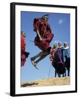 Masai Warriors Perform Jumping Dance, Masai Mara National Park, Kenya, East Africa, Africa-D H Webster-Framed Photographic Print