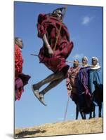 Masai Warriors Perform Jumping Dance, Masai Mara National Park, Kenya, East Africa, Africa-D H Webster-Mounted Photographic Print