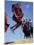 Masai Warriors Perform Jumping Dance, Masai Mara National Park, Kenya, East Africa, Africa-D H Webster-Mounted Photographic Print